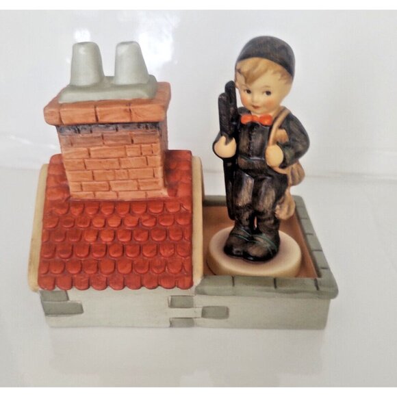 Vintage Goebel Porcelain Chimney Sweep on The Rooftop - Picture 1 of 16